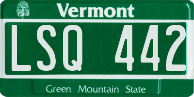 VT license plate LSQ442