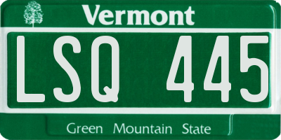 VT license plate LSQ445