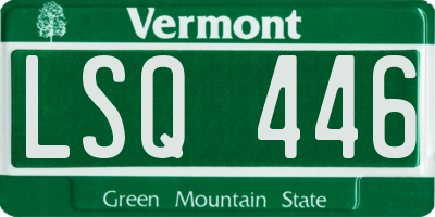 VT license plate LSQ446