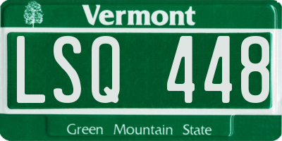 VT license plate LSQ448