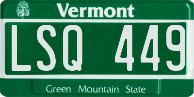 VT license plate LSQ449