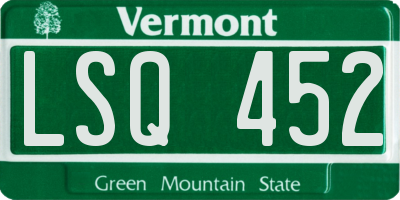 VT license plate LSQ452