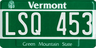 VT license plate LSQ453
