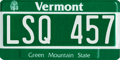 VT license plate LSQ457