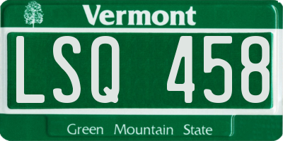 VT license plate LSQ458