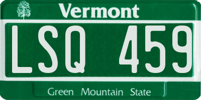 VT license plate LSQ459