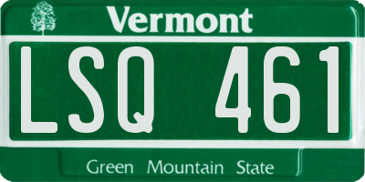 VT license plate LSQ461