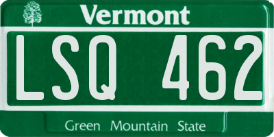 VT license plate LSQ462