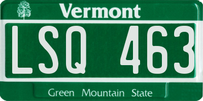 VT license plate LSQ463