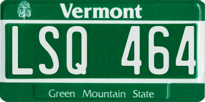 VT license plate LSQ464