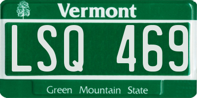 VT license plate LSQ469