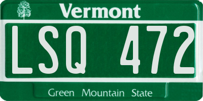 VT license plate LSQ472