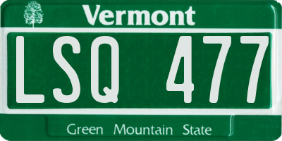 VT license plate LSQ477