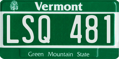 VT license plate LSQ481