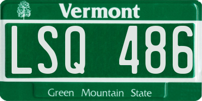 VT license plate LSQ486