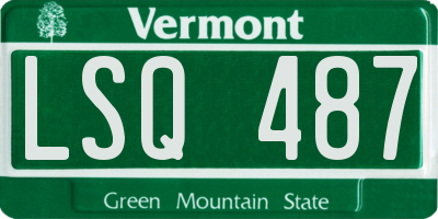 VT license plate LSQ487