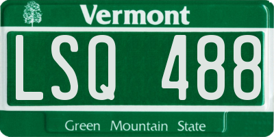 VT license plate LSQ488