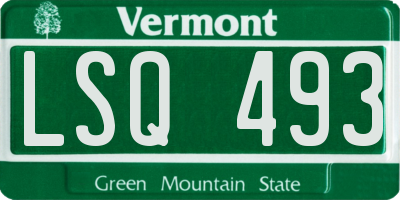 VT license plate LSQ493