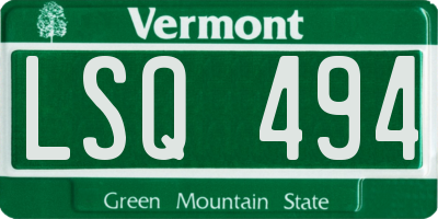 VT license plate LSQ494