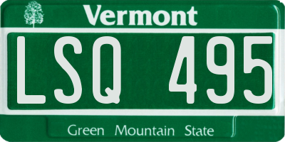 VT license plate LSQ495