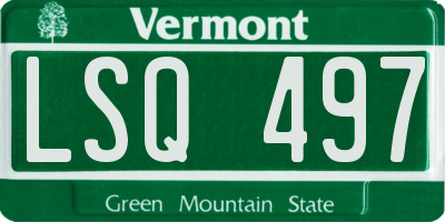 VT license plate LSQ497