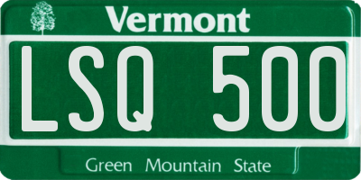VT license plate LSQ500