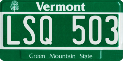 VT license plate LSQ503