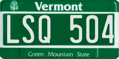 VT license plate LSQ504