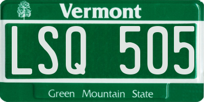 VT license plate LSQ505