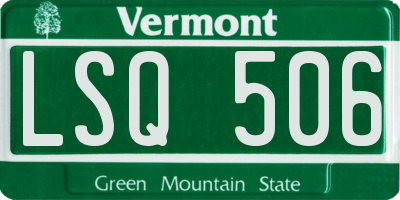 VT license plate LSQ506