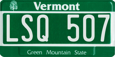 VT license plate LSQ507