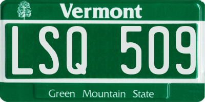VT license plate LSQ509