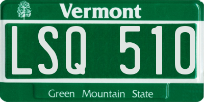 VT license plate LSQ510