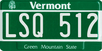 VT license plate LSQ512