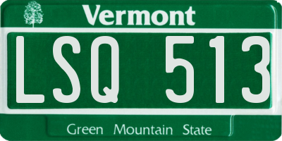 VT license plate LSQ513