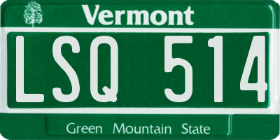 VT license plate LSQ514