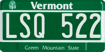 VT license plate LSQ522