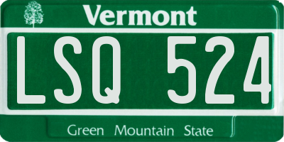 VT license plate LSQ524