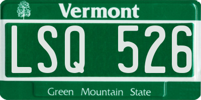 VT license plate LSQ526