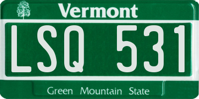 VT license plate LSQ531