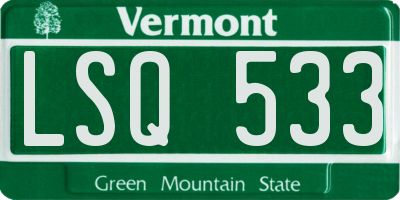 VT license plate LSQ533