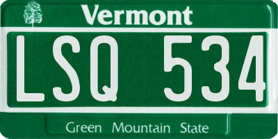 VT license plate LSQ534