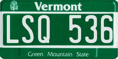 VT license plate LSQ536