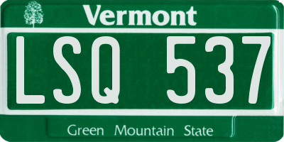 VT license plate LSQ537