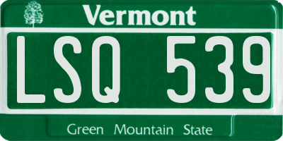 VT license plate LSQ539