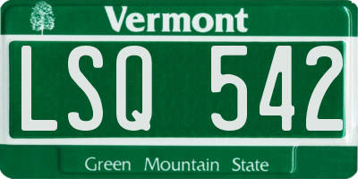VT license plate LSQ542
