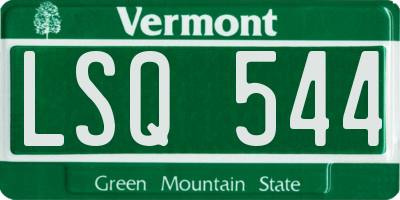 VT license plate LSQ544