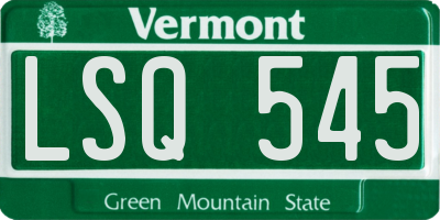 VT license plate LSQ545