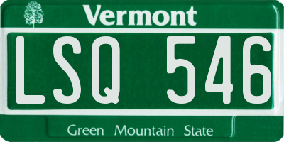 VT license plate LSQ546