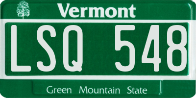 VT license plate LSQ548
